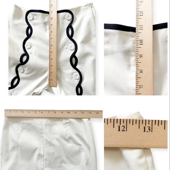 New with Tag, SARA BATTAGLIA Contrast-trim Wave Trousers In White, Size 36 IT - Picture 16 of 16